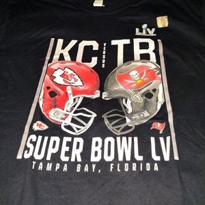 NWOT Fanatic Tampa Bay Florida Black Short Sleeve T Shirt Super Bowl Size Large